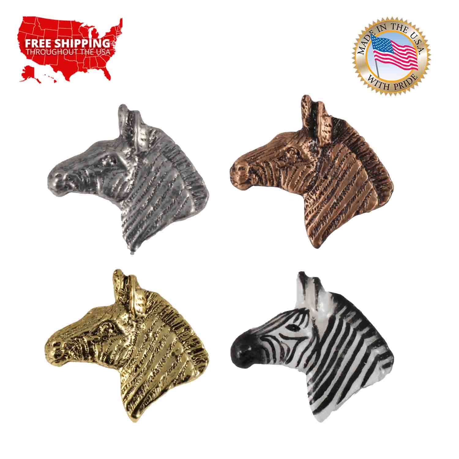 Zebra Head Pin, M113, Lapel, Brooch, Accessory, Backpack Pin, Hat